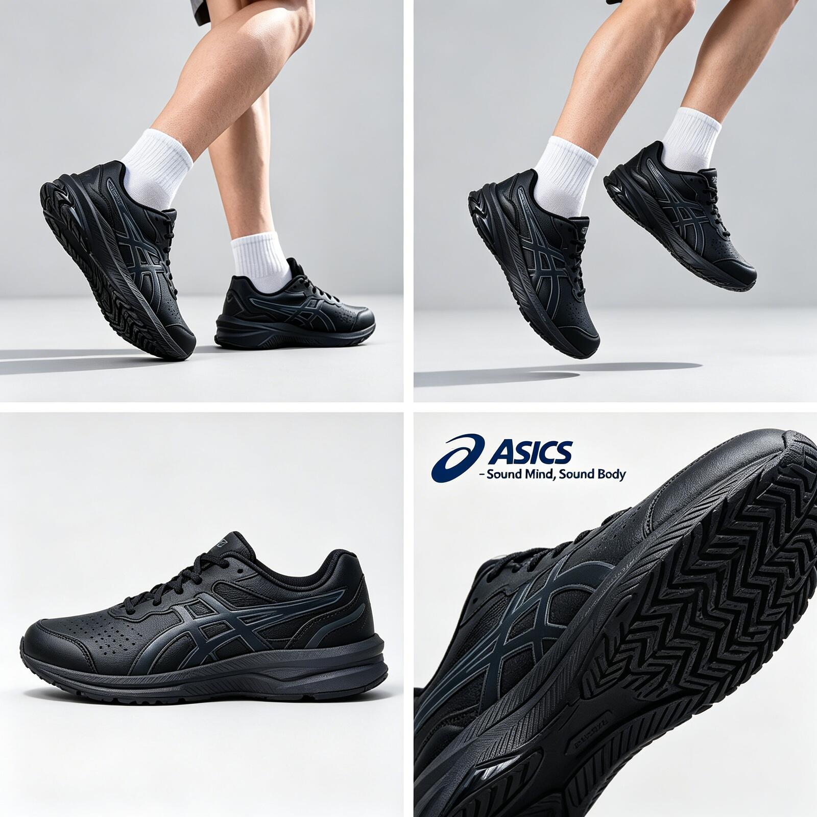 Running Gear Asics - Męskie buty do biegania ASICS, skórzana