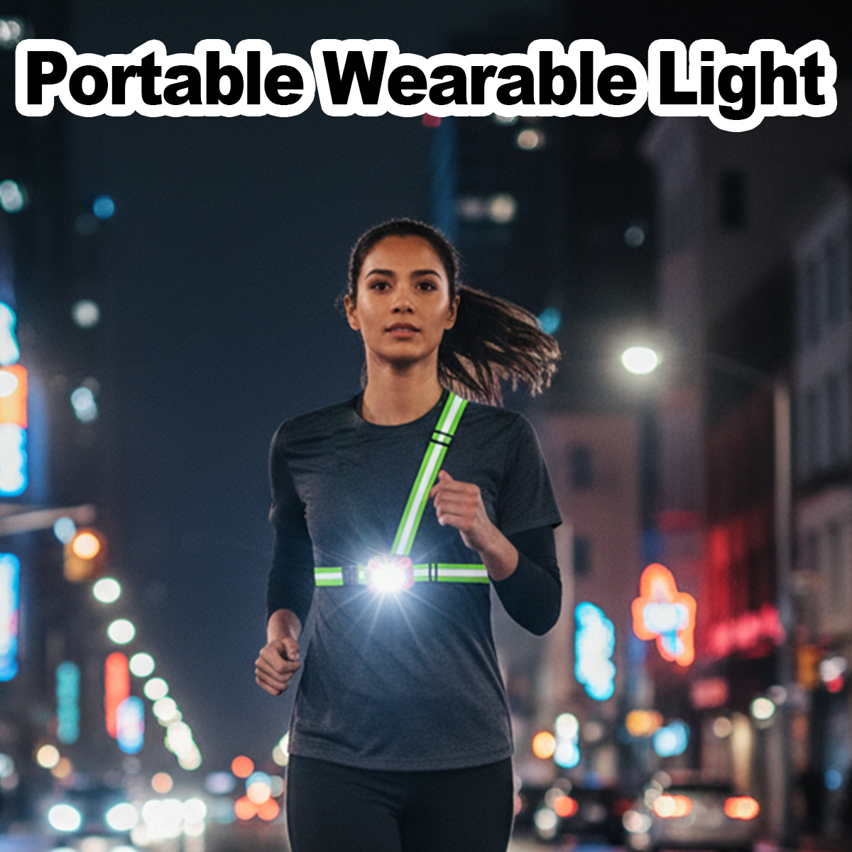 Reflective Running Gear Vest - Światło do biegania, ładowane przez USB,