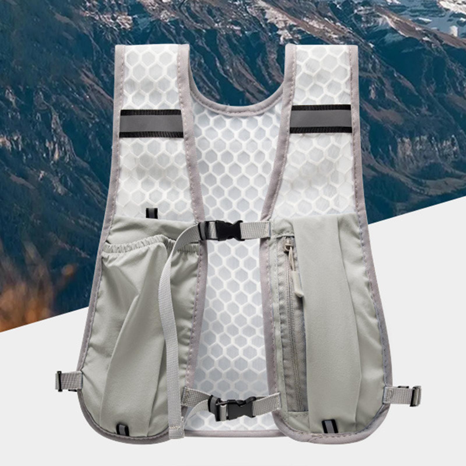Reflective Running Gear Vest - Odblaskowa kamizelka hydracyjna z plecakiem, kieszenią