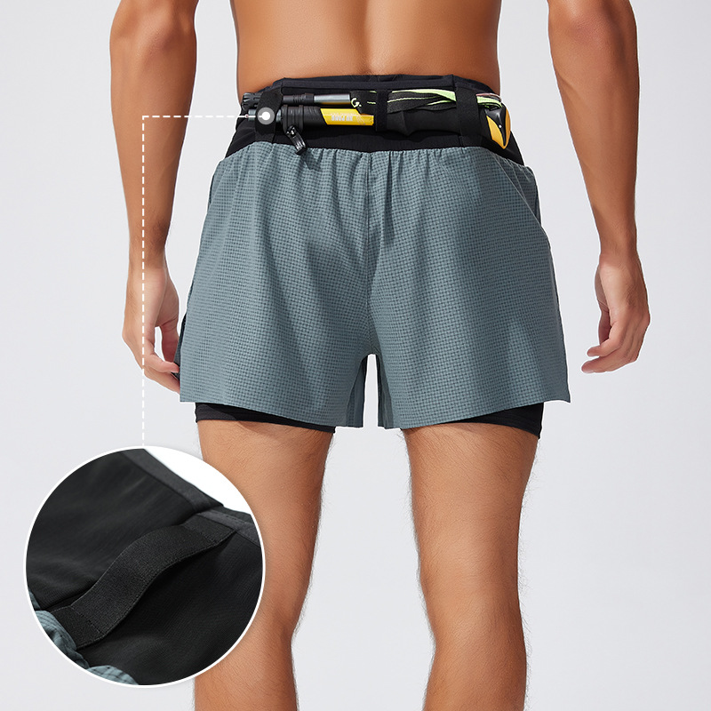Trail Running Gaiter - Męskie spodenki sportowe 2w1 z podwójną