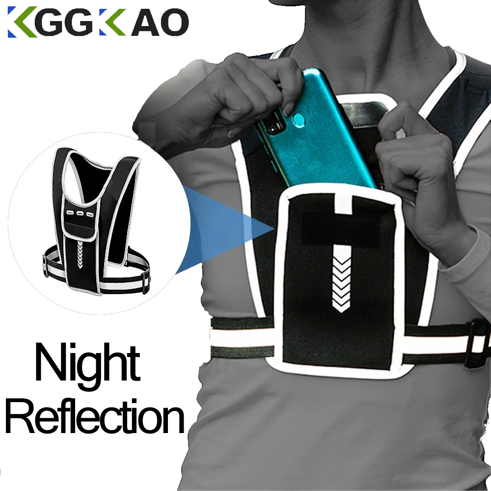 Reflective Running Gear Vest - Kamizelka do biegania uchwyt na telefon