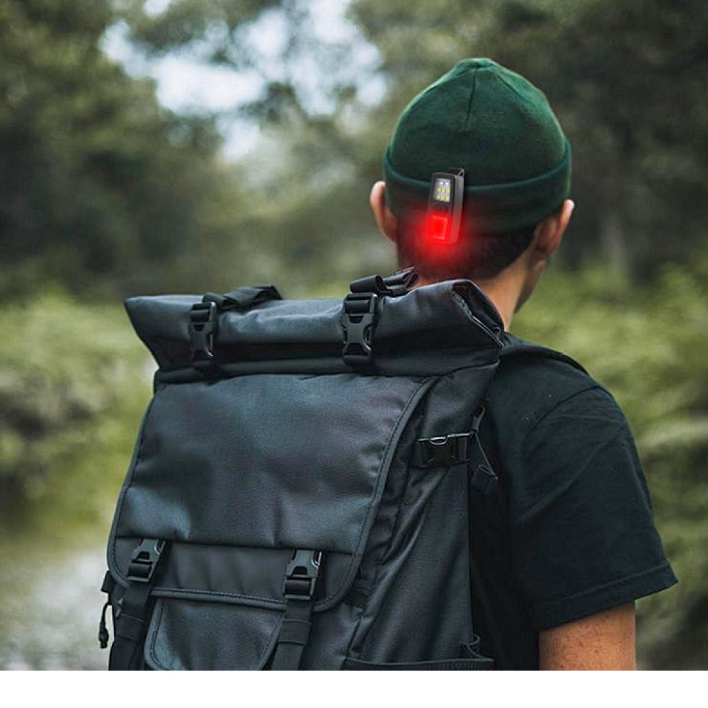 Running Gear On - Latarka LED z klipsem, ładowalna, bezpieczna