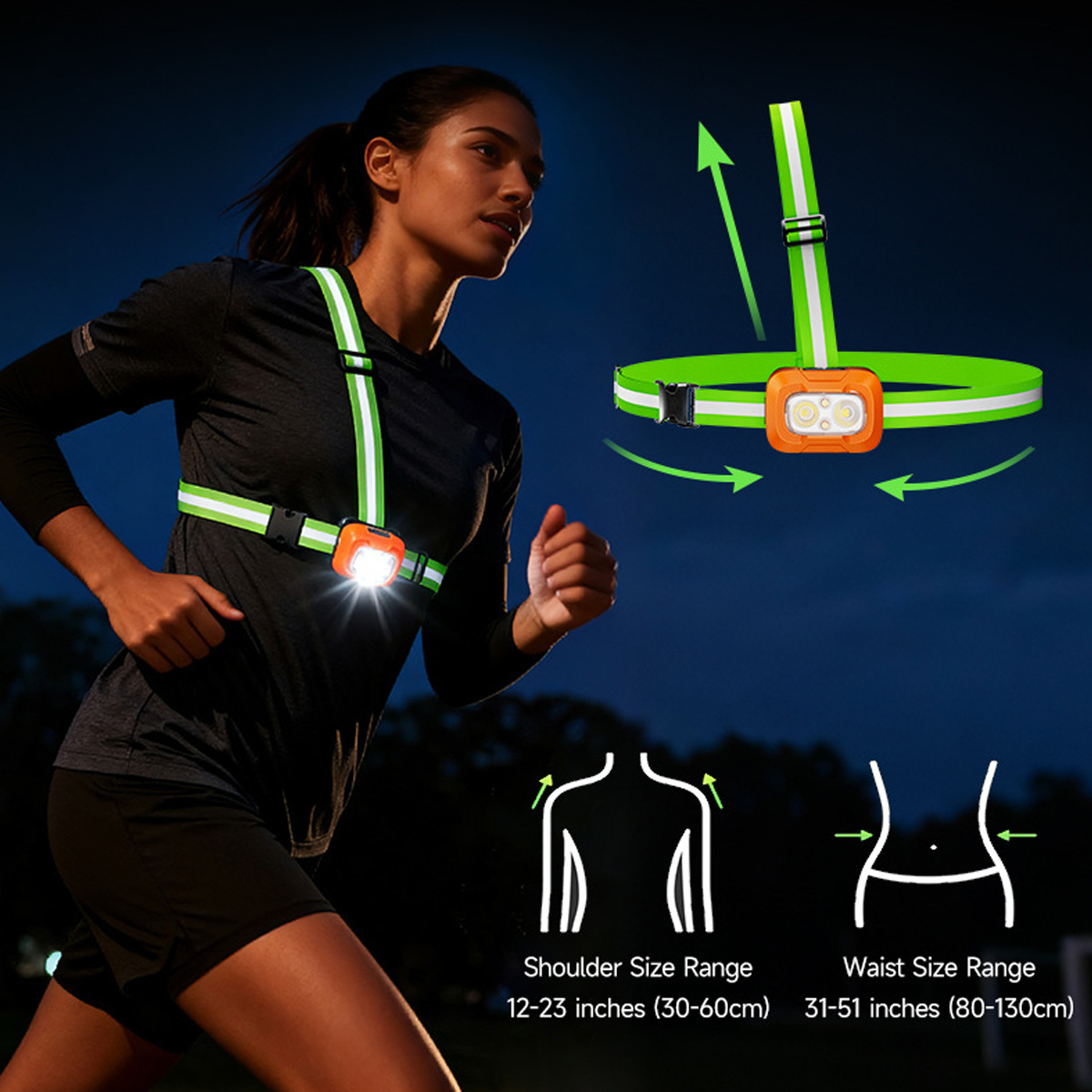 Światło do biegania, ładowane  – Reflective Running Gear Vest recenzja i cena